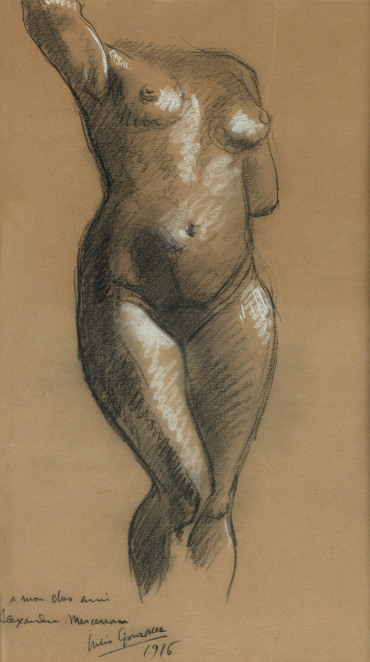 JULIO GONZÁLEZ (Barcelona 1876-1942 Arcueil) Standing Female Nude.